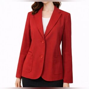 Talbot's Suit Jacket Blazer 18 Cardinal Red 2 Button Stretch Wool